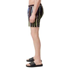 BNWOT Good Man Brand "Flashing Lights" print seim trunk men's sz XLarge striped